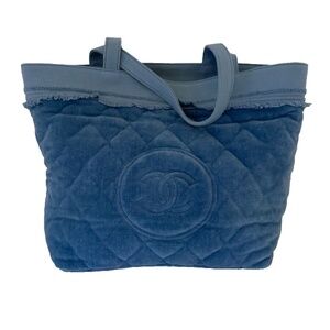 Chanel Cabas Blue Beach Tote Bag